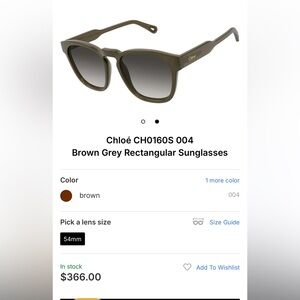 Chloe Brown Grey Rectangular Sunglasses